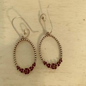 Pandora Sterling Silver Smoky quartzEarrings Rare.